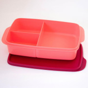 Ланч-бокс Перекус с разделителем Tupperware 1л герметичный красный