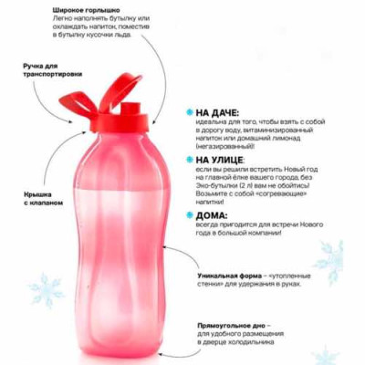 Эко-бутылка 2л Tupperware с клапаном Эко-бутылка 2л Tupperware с клапаном