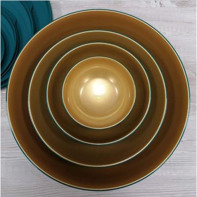 Набор сервировочный Аллегро Tupperware большой изумрудно-золотой Набор сервировочный Аллегро Tupperware большой изумрудно-золотой