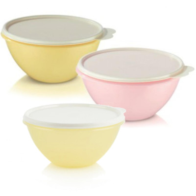 Набор чаш Брауни Tupperware 3шт разноцветные Набор чаш Брауни Tupperware 3шт разноцветные