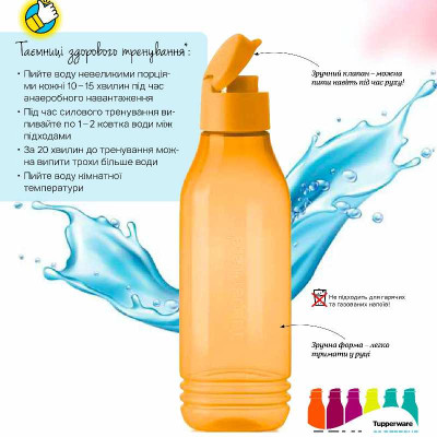 Эко-бутылка треугольная 750мл Tupperware желтая Эко-бутылка треугольная 750мл Tupperware желтая