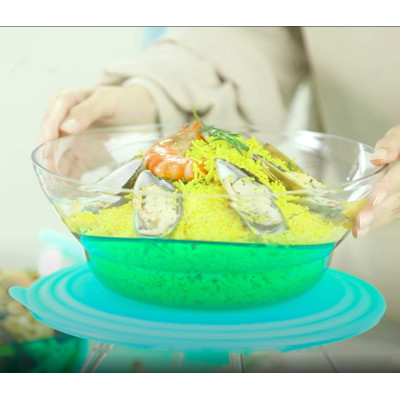 Набор герметичных чаш Элегантность Tupperware бирюзовый Набор герметичных чаш Элегантность Tupperware бирюзовый