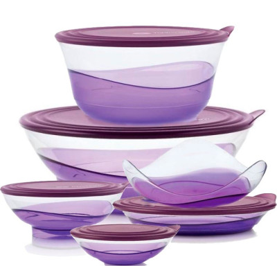 Набор герметичных чаш Элегантность Tupperware фиолетовый Набор герметичных чаш Элегантность Tupperware фиолетовый