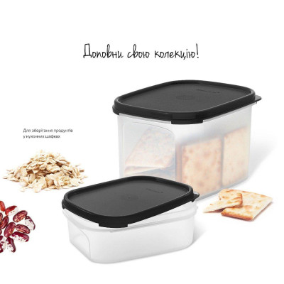 Набор контейнеров Компакт 850 мл и 1,9л Tupperware черный Набор контейнеров Компакт 850 мл и 1,9л Tupperware черный