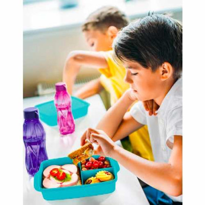 Ланч-бокс Перекус с разделителем Tupperware 1л герметичный бирюзовый Ланч-бокс Перекус с разделителем Tupperware 1л герметичный бирюзовый