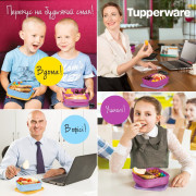 Герметичный ланч-бокс Школьник с разделителями фиолетовый