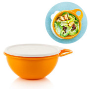 Герметичная чаша Милиан 1,4л Tupperware оранжевая с белой крышкой