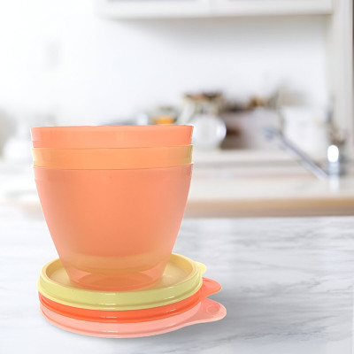 Набор герметичных чаш Классика 400 мл Tupperware 3шт, разноцветный Набор герметичных чаш Классика 400 мл Tupperware 3шт, разноцветный