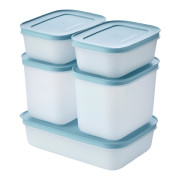 Набор Охлаждающих лотков Tupperware 1л низкий, 1л высокий 2 шт и 450мл 2шт с голубой крышкой