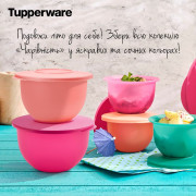 Герметичная чаша Очарование 1,1 л Tupperware коралловая