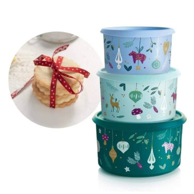 Набор контейнеров В одно касание Елочные украшения Tupperware Набор контейнеров В одно касание Елочные украшения Tupperware