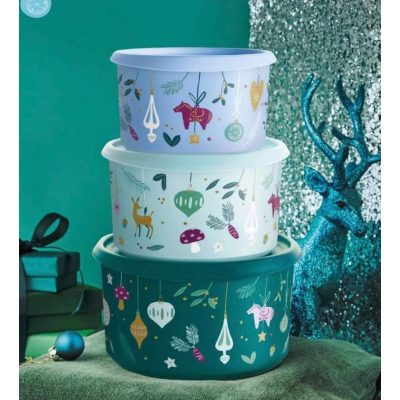 Набор контейнеров В одно касание Елочные украшения Tupperware Набор контейнеров В одно касание Елочные украшения Tupperware