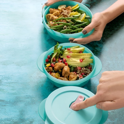 Місткість для розігріву в НВЧ Нова хвиля 600 мл бірюза Tupperware Місткість для розігріву в НВЧ Нова хвиля 600 мл бірюза Tupperware