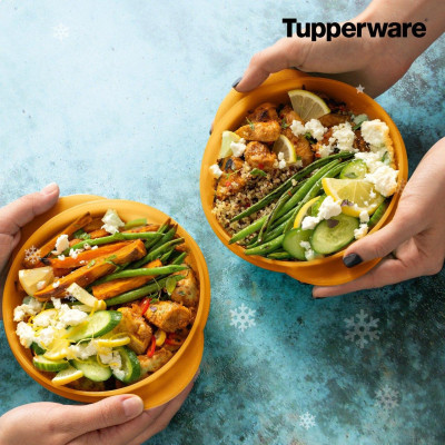 Емкость для разогревания в СВЧ Новая волна 600 мл Tupperware оранжевая Емкость для разогревания в СВЧ Новая волна 600 мл Tupperware оранжевая