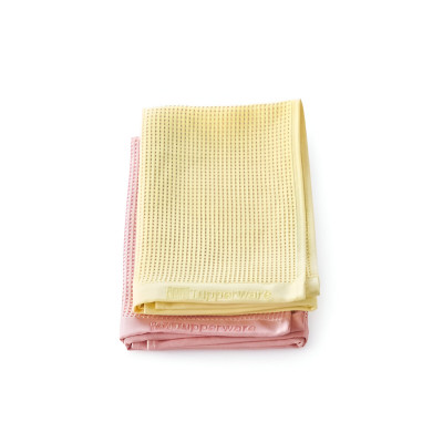 Салфетка для мытья окон и зеркал желтая/розовая Tupperware 2шт Салфетка для мытья окон и зеркал желтая/розовая Tupperware 2шт