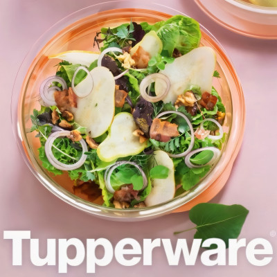 Сервировочное блюдо 1,3л с персиковой крышкой Tupperware Сервировочное блюдо 1,3л с персиковой крышкой Tupperware